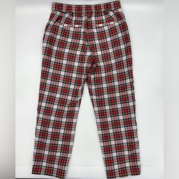 J. Crew RARE Tartan Plaid Straight Leg Stretch Flat Front High Waist Wool Pants - Picture 4 of 16